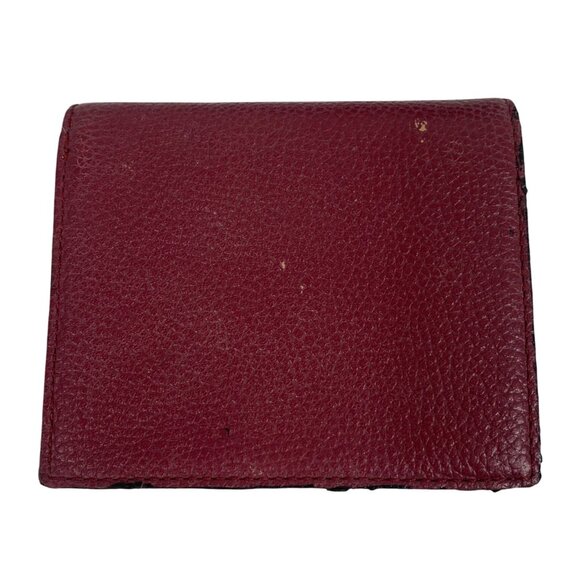 Michael Kors Mercer Carryall Card Case Burgundy Logo Compact Bifold Wallet FLAW - Picture 2 of 9